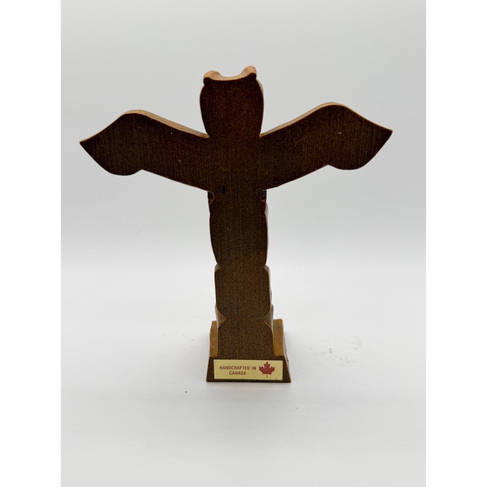 Resin Totem Pole Figurine Small Brown Excellent Vintage Handcrafted Canada